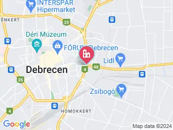 Debrecen élménypark a térképen