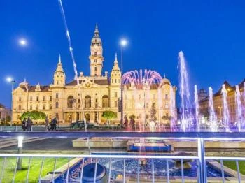 Városközponti zenélő szökőkút Győr