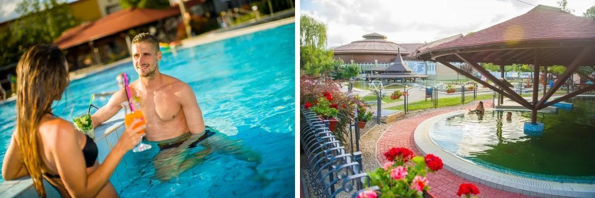 A hotelből biztosított a közvetlen átjárás a Kamilla Gyógy-, Termál- és Strandfürdőbe