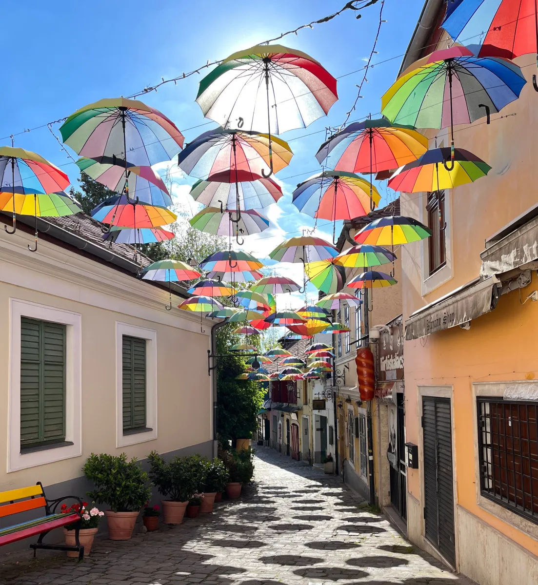 Szentendre színes esernyői