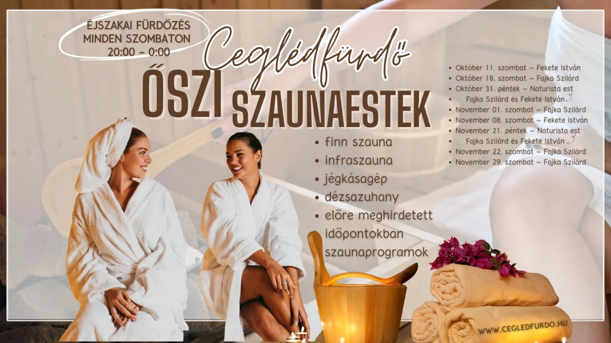 Fotó: Őszi szaunaestek Ceglédfürdő Facebook-esemény