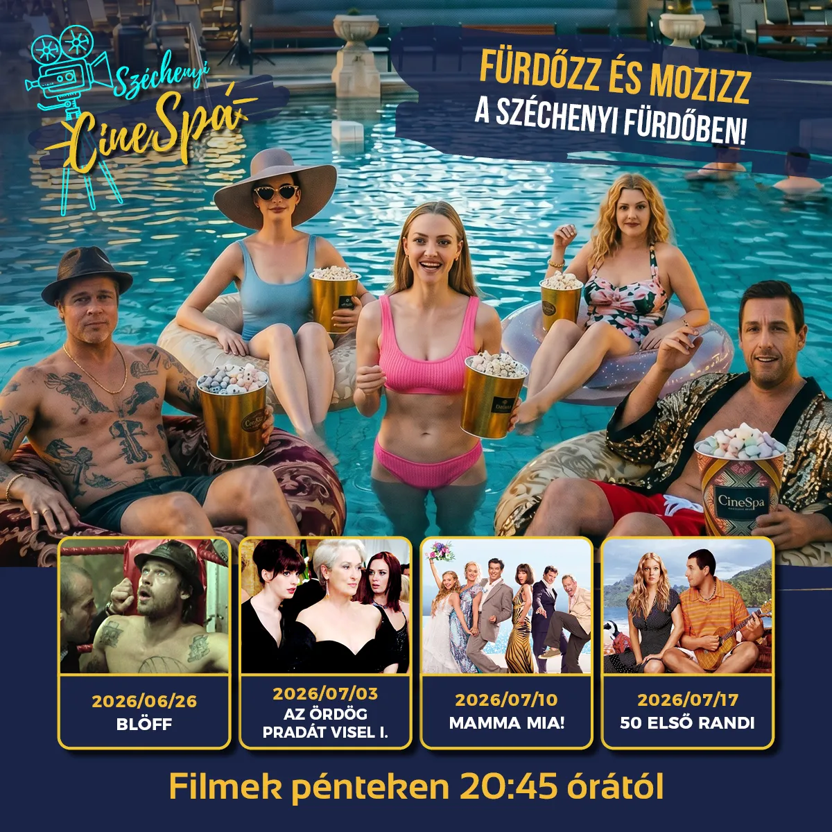 Nézd a kedvenc filmjeidet a Széchenyi Fürdő strandmedencéjéből! / Fotó: BUDAPEST GYÓGYFÜRDŐI ÉS HÉVIZEI ZRT.