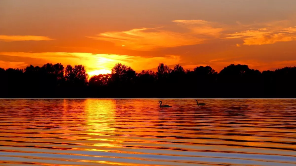 Naplemente a Tisza-tavon