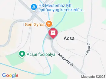 Prónay-kastély Acsa a térképen