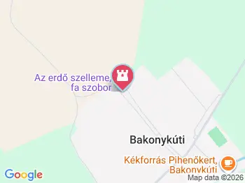 Az erdő szelleme (faszobor) Bakonykúti a térképen