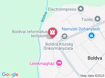 Református templom Boldva a térképen