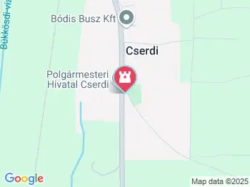 Porajmos emlékmű Cserdi a térképen