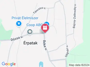 Mindszenty József Érpatak a térképen