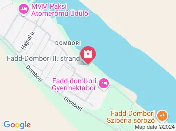 Dombori strand Fadd a térképen