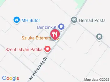 Szluka Étterem Hernád a térképen
