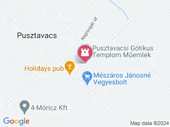 Pusztavacsi templomrom Pusztavacs a térképen