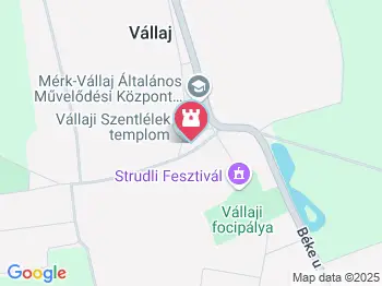 Szentlélek templom Vállaj a térképen