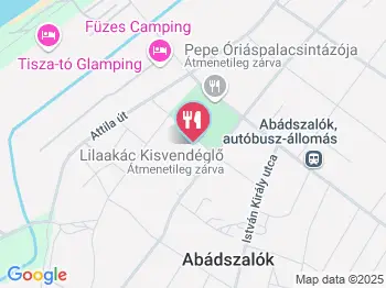 Lilaakác Kisvendéglő Abádszalók a térképen