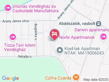 Norbi Apartmanok Abádszalók a térképen