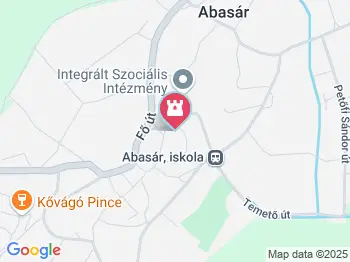 Bencés kolostor romjai Abasár a térképen