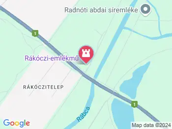 Rákóczi emlékmű Abda a térképen