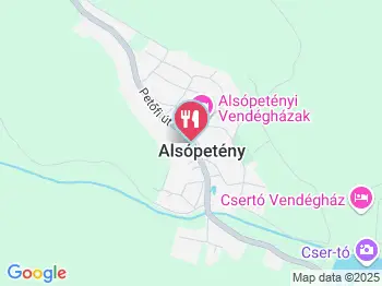 Hármaskönyv Fogadó étterme Alsópetény a térképen