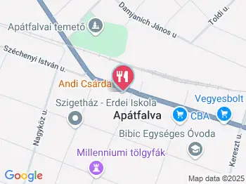 Fekete Bika Étterem Apátfalva a térképen