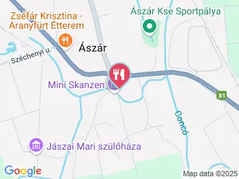 Gulyás Csárda Ászár a térképen