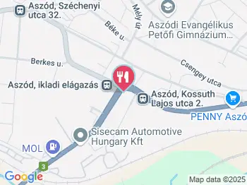 30-as Fagyizó Aszód a térképen