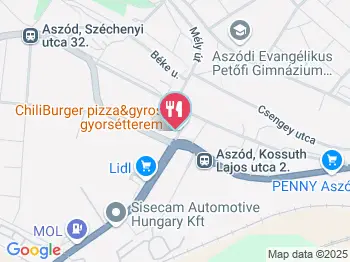 Chiliburger Aszód a térképen