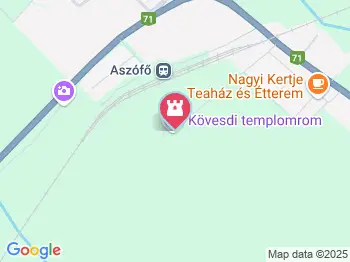 Kövesdi templomrom Aszófő a térképen