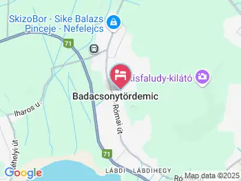 Andreas Wellness & Borház Panzió Badacsonytördemic a térképen