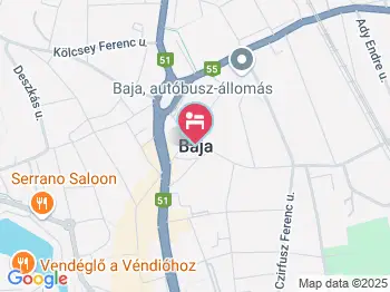Dunaparti Tanyacsárda Vendégház Baja a térképen