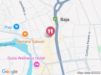 Hús-megálló – Tóth Kálmán tér Baja a térképen