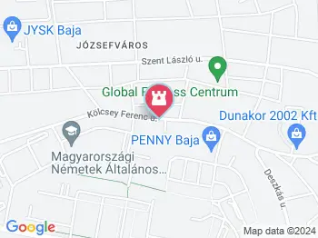 Hüvelyk Matyi szobra Baja a térképen