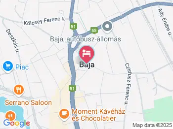 Ifjúsági Szálló & Kemping Baja a térképen