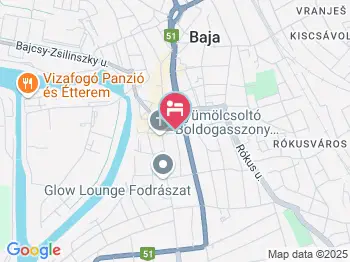 Kolibri Panzió Baja a térképen