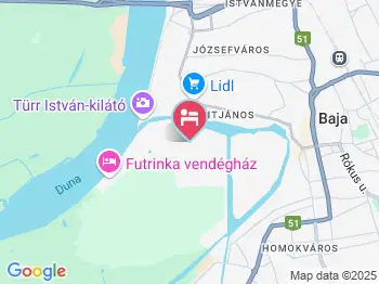 Sugovica Vendégház Baja a térképen