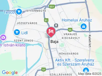 Turul Panzió Baja a térképen