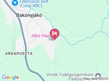 Forrás Vendégház Bakonyjákó a térképen