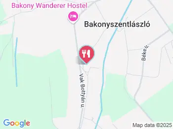 Betyár Csárda Bakonyszentlászló a térképen