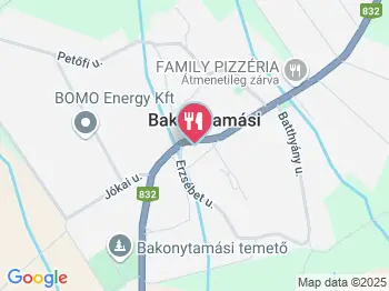 Kossuth Csárda Bakonytamási a térképen