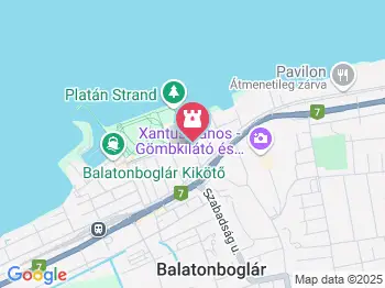 Platán strand Balatonboglár a térképen