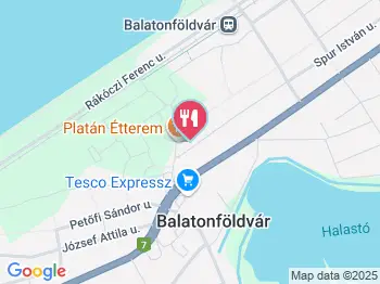 Platán Étterem Balatonföldvár a térképen