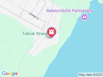 Tobruk strand Balatonfűzfő a térképen