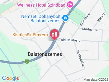 Kistücsök Étterem, Borpince & Vinotéka Balatonszemes a térképen