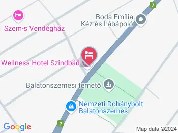 Wellness Hotel Szindbád Balatonszemes a térképen