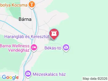 Harangláb és Keresztút Bárna a térképen