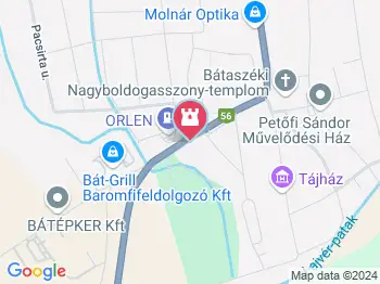 II. Géza-szobor Bátaszék a térképen