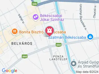 Városnéző kisvonat Békéscsaba a térképen