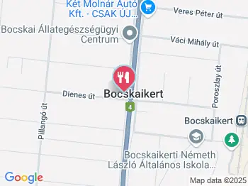 Véndiófa Csárda Bocskaikert a térképen