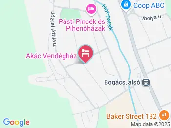 Akác Vendégház Bogács a térképen