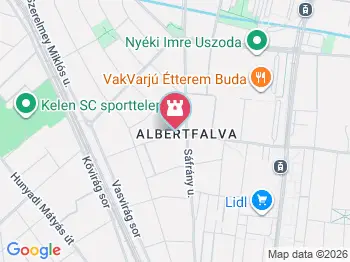 Albert Kázmér Ágoston mellszobra Budapest a térképen