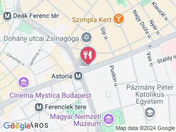 Astoria Lángos bistro Budapest a térképen