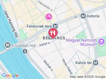 Baraka Rétes Belváros Budapest a térképen